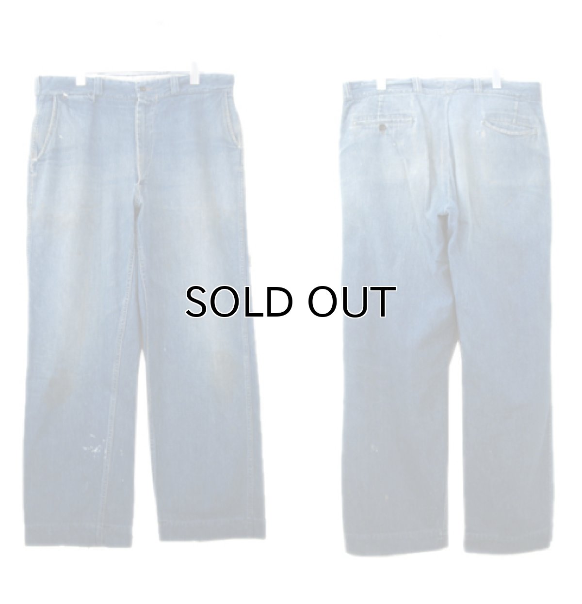 画像2: 1950's U.S. Trousers Style Worker Denim Pants Indigo Blue size w 36 inch (表記 不明) (2)