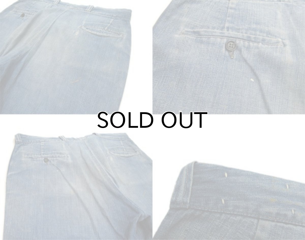 画像5: 1950's U.S. Trousers Style Worker Denim Pants Indigo Blue size w 36 inch (表記 不明) (5)