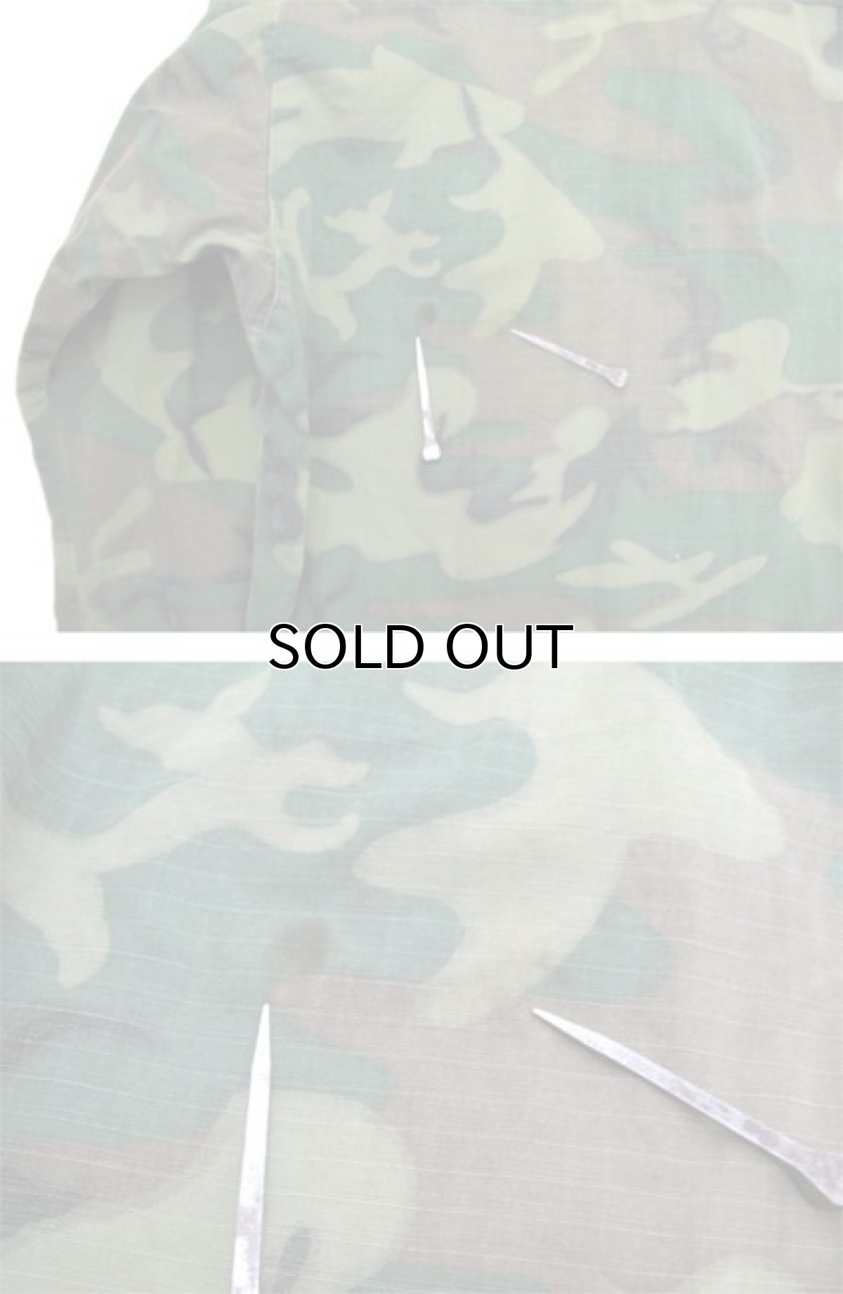 画像7: 1960's U.S.Military Jungle Fatigue Rip-Stop Jacket Leaf Pattern Camouflage size X-SMALL / SHORT (7)