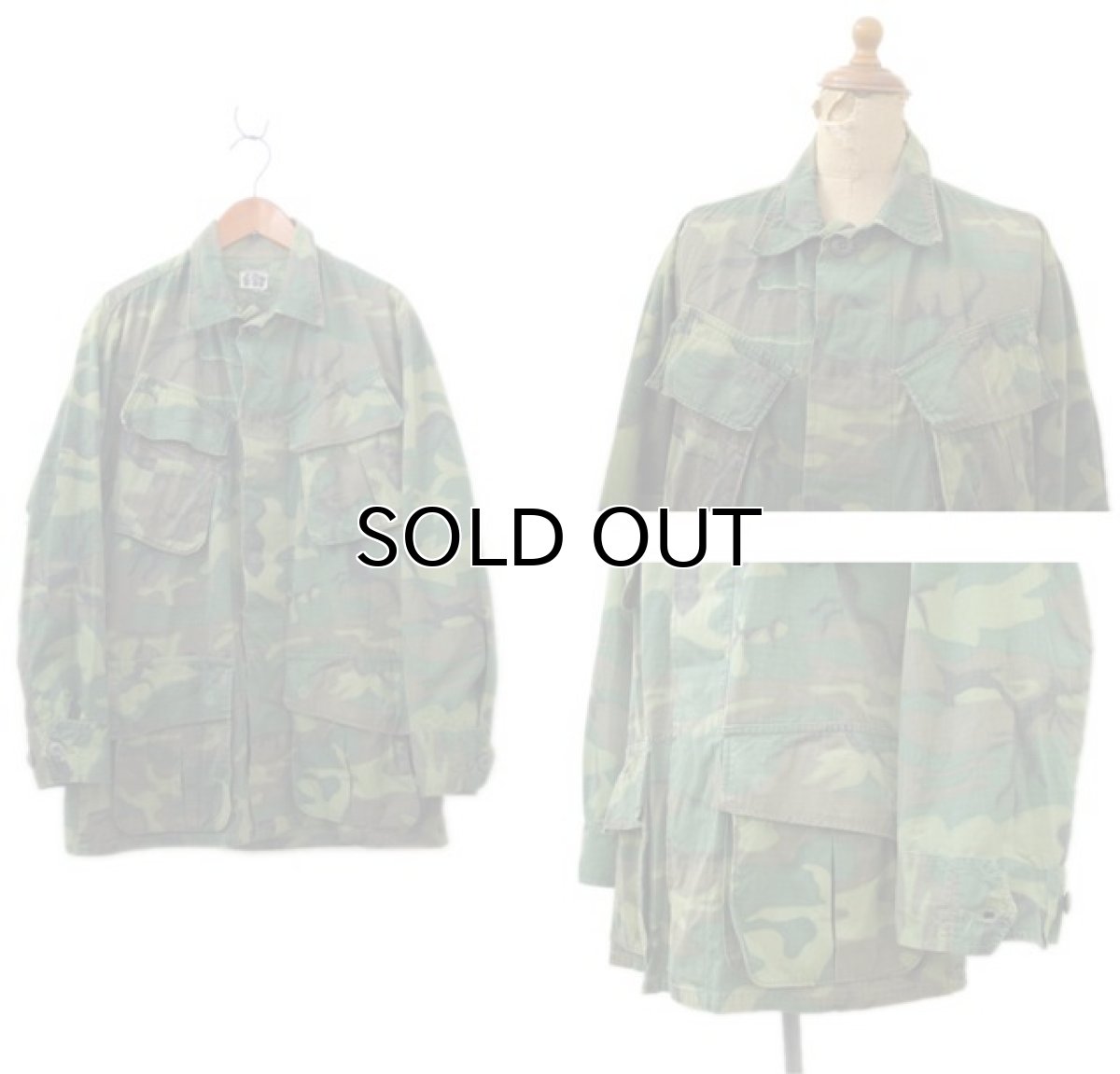 画像3: 1960's U.S.Military Jungle Fatigue Rip-Stop Jacket Leaf Pattern Camouflage size X-SMALL / SHORT (3)