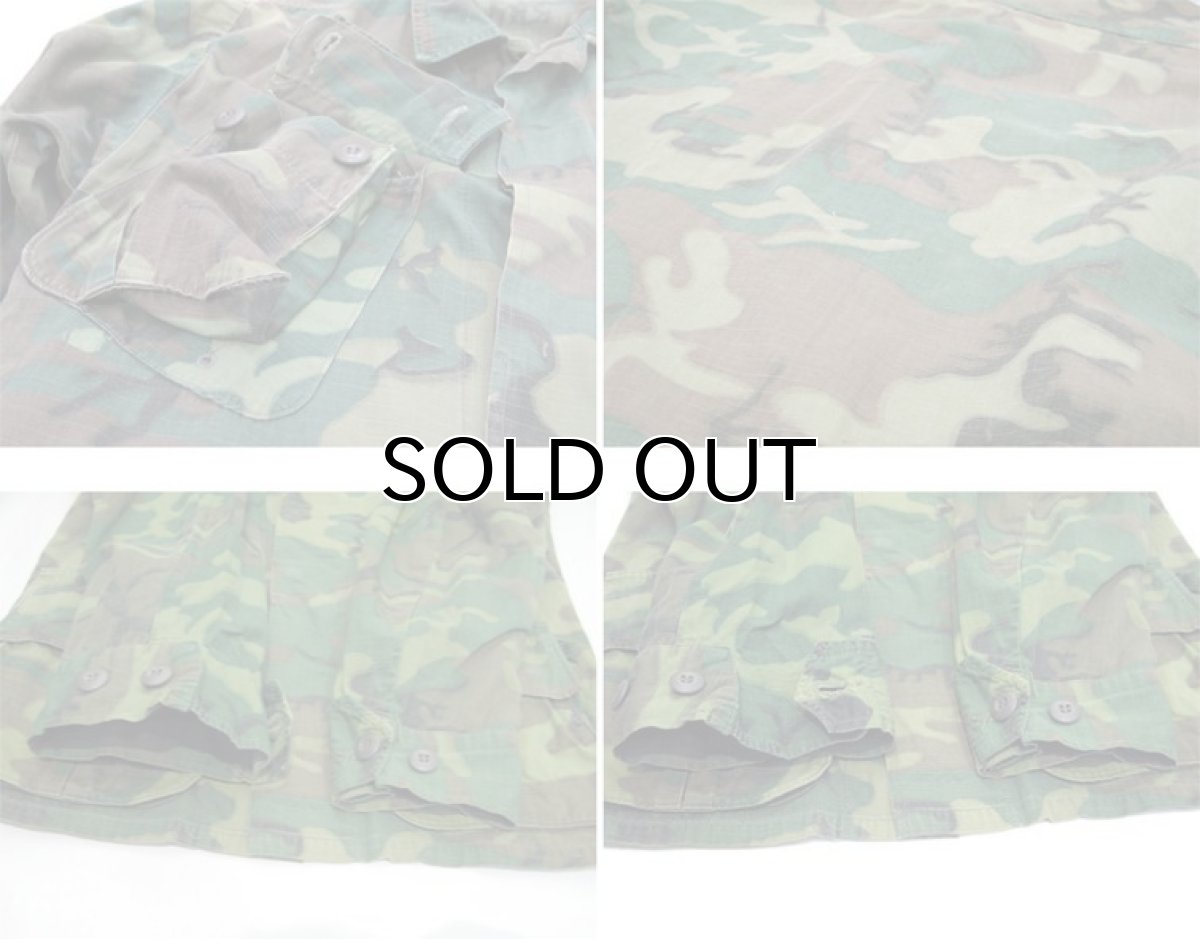 画像5: 1960's U.S.Military Jungle Fatigue Rip-Stop Jacket Leaf Pattern Camouflage size X-SMALL / SHORT (5)