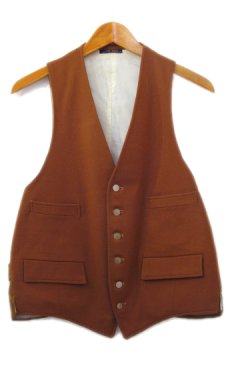 画像1: OLD "John Wanamaker" Pure Virgin Wool Vest Dead Stock -made in ENGLAND-　Red Brown　size M (表記 42) (1)