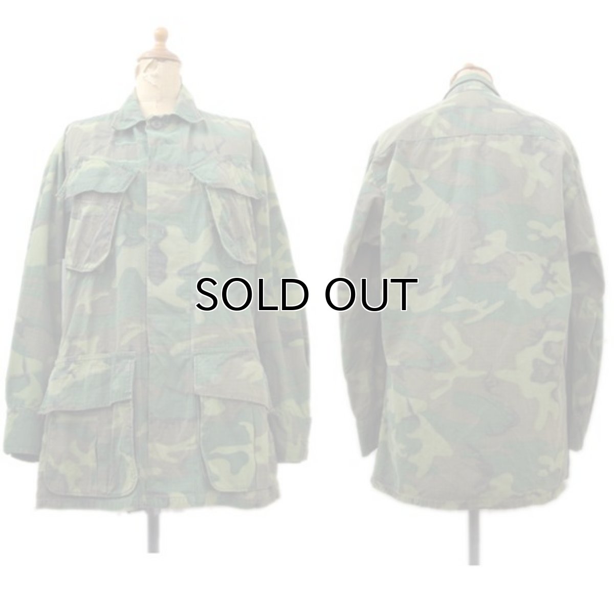 画像2: 1960's U.S.Military Jungle Fatigue Rip-Stop Jacket Leaf Pattern Camouflage size X-SMALL / SHORT (2)