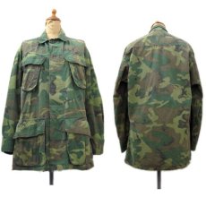 画像2: 1960's U.S.Military Jungle Fatigue Rip-Stop Jacket　Leaf Pattern Camouflage　size X-SMALL / SHORT (2)