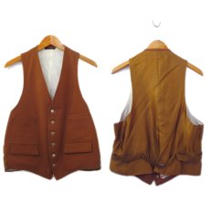 画像2: OLD "John Wanamaker" Pure Virgin Wool Vest Dead Stock -made in ENGLAND-　Red Brown　size M (表記 42) (2)