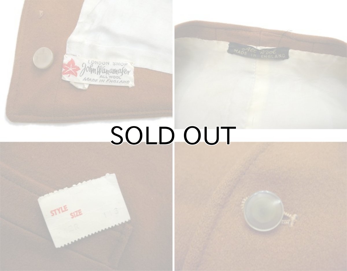 画像3: OLD "John Wanamaker" Pure Virgin Wool Vest Dead Stock -made in ENGLAND- Red Brown size M (表記 42) (3)