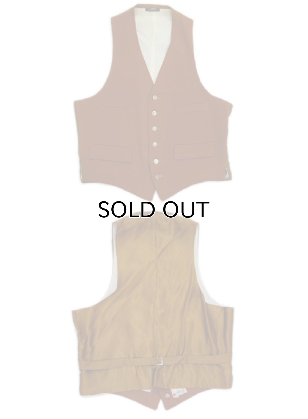 画像7: OLD "John Wanamaker" Pure Virgin Wool Vest Dead Stock -made in ENGLAND- Red Brown size M (表記 42) (7)