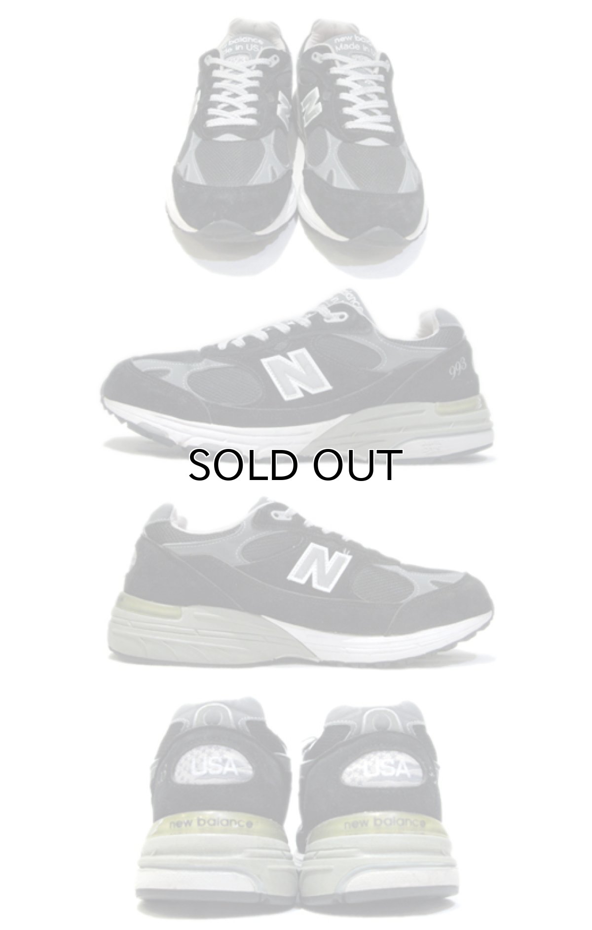 画像2: New Balance 993 Running Shoes BLACK size 8 1/2 D (26.5 cm) (2)