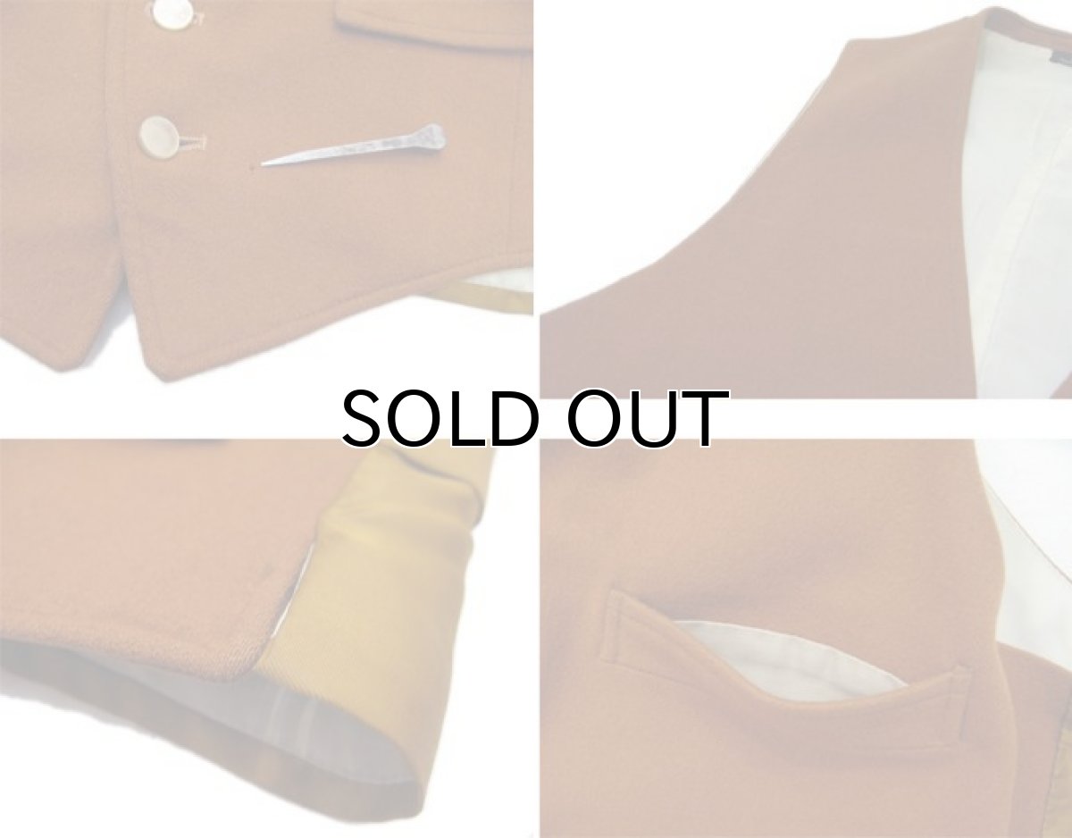 画像5: OLD "John Wanamaker" Pure Virgin Wool Vest Dead Stock -made in ENGLAND- Red Brown size M (表記 42) (5)