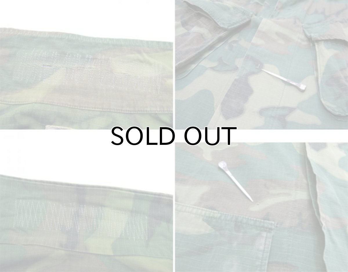 画像6: 1960's U.S.Military Jungle Fatigue Rip-Stop Jacket Leaf Pattern Camouflage size X-SMALL / SHORT (6)