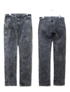 画像2: "American Apparel" Chemical Wash Denim Skinny Pants　Black Denim　size w 32 inch (表記 w 32) (2)