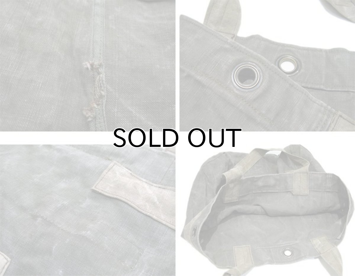 画像4: " Note and Pen "retouch" Tote Bag  -1950's French Military Linen Duffle- OLIVE (4)