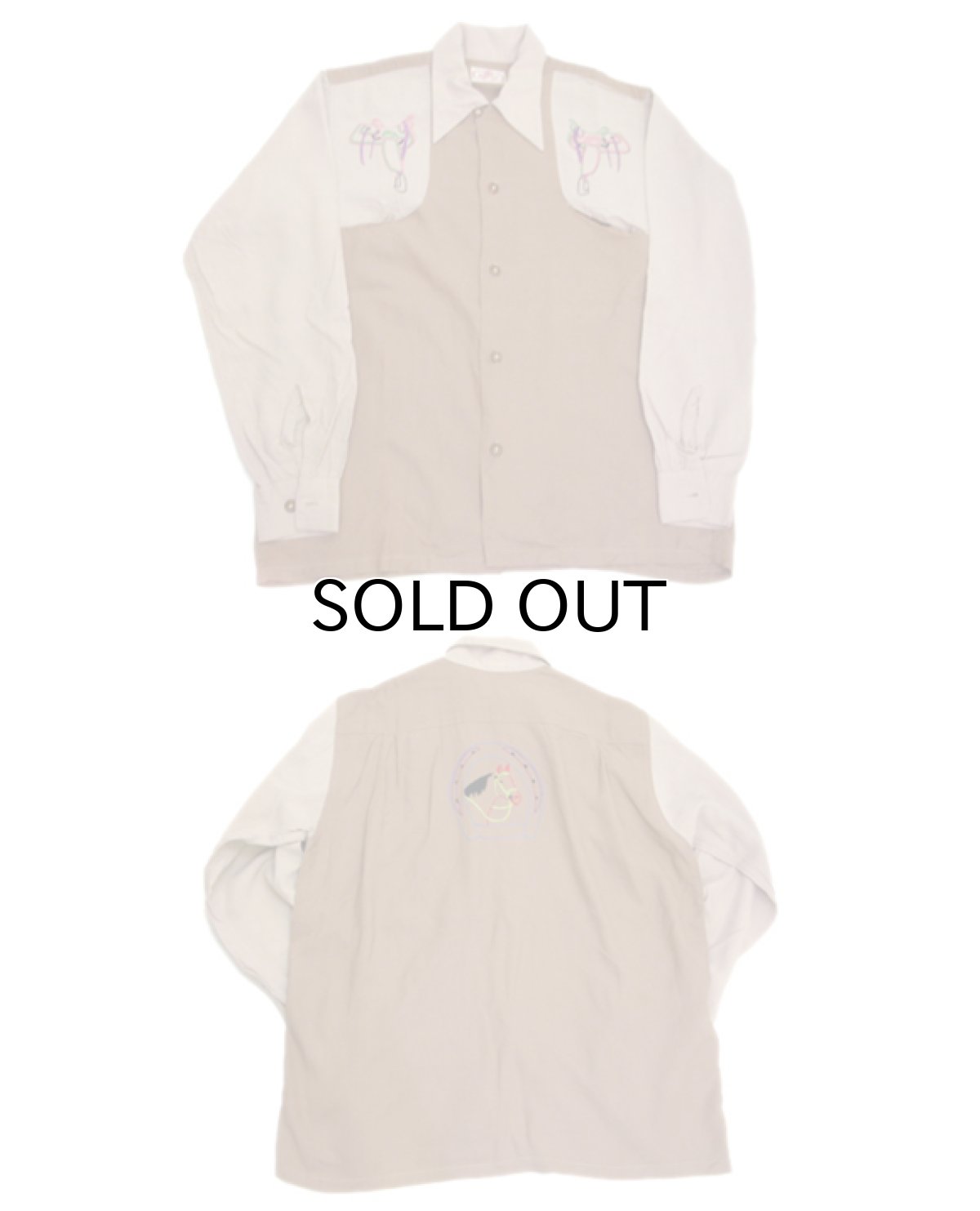 画像3: 1940's "BRENT" Two-Tone Rayon Shirts Western Design　Mocha Brown　size M (表記 M) (3)