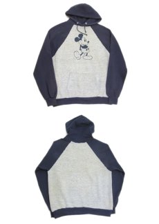 画像3: 1980's Disney "Mickey Mouse" Two-Tone Sweat Parka -made in USA-　Heather Grey / Navy　size L (表記 XL) (3)