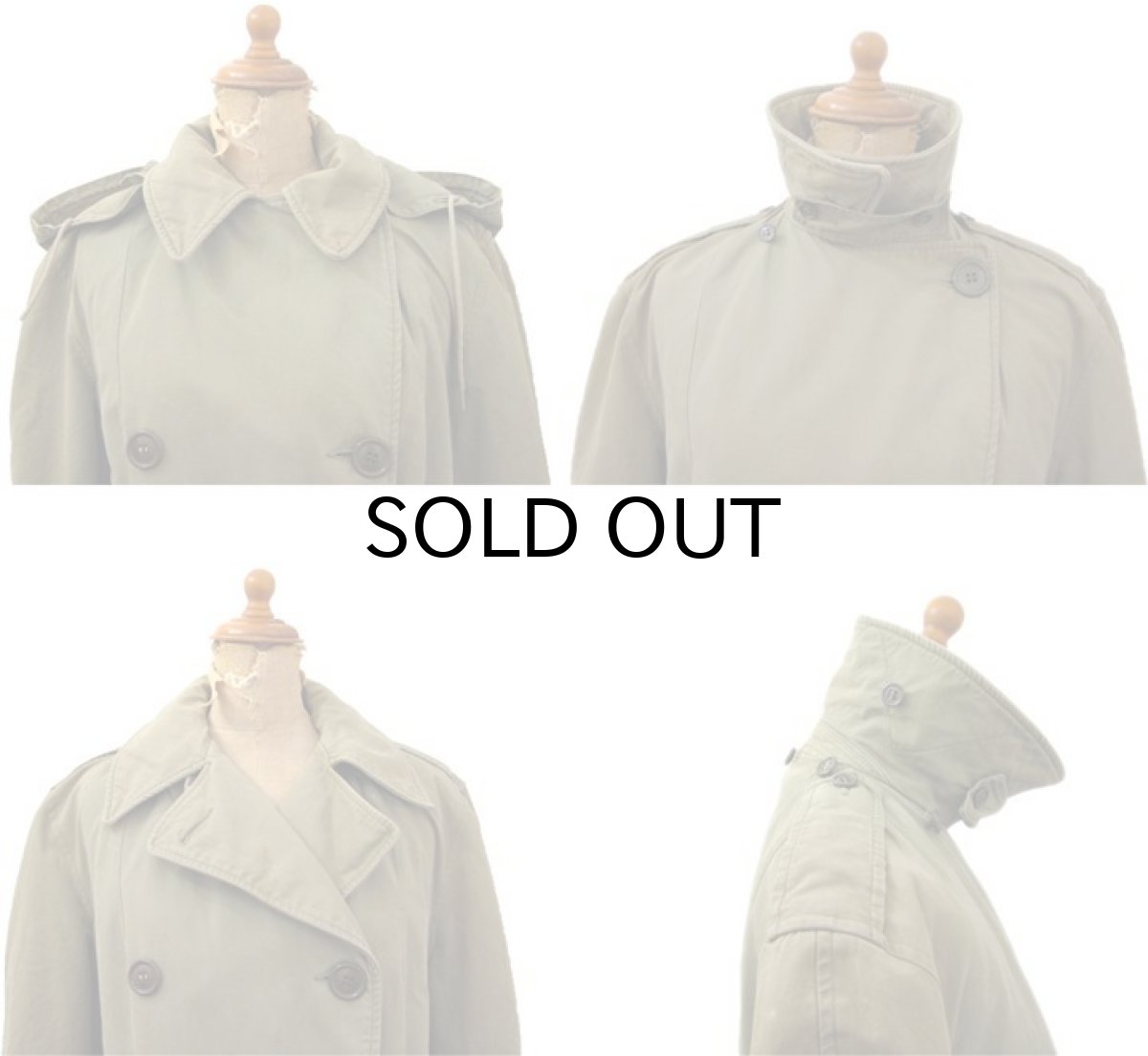 画像4: 1950's U.S.Military Double Breast Over Coat with Hood Olive size S (表記 12R) (4)