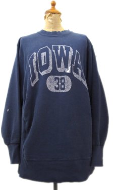 画像1: 1990's Champion Reverse Weave Sweat Shirts "IOWA 38" -made in USA-　NAVY　size M - L (表記 L) (1)