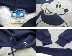 画像4: 1980's Disney "Mickey Mouse" Two-Tone Sweat Parka -made in USA-　Heather Grey / Navy　size L (表記 XL) (4)