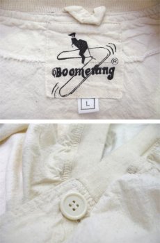 画像3: "Boomerang" Nep Cotton Cardigan Dead Stock one-washed　NATURAL　size XL~ (表記 L) (3)