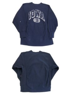 画像3: 1990's Champion Reverse Weave Sweat Shirts "IOWA 38" -made in USA-　NAVY　size M - L (表記 L) (3)