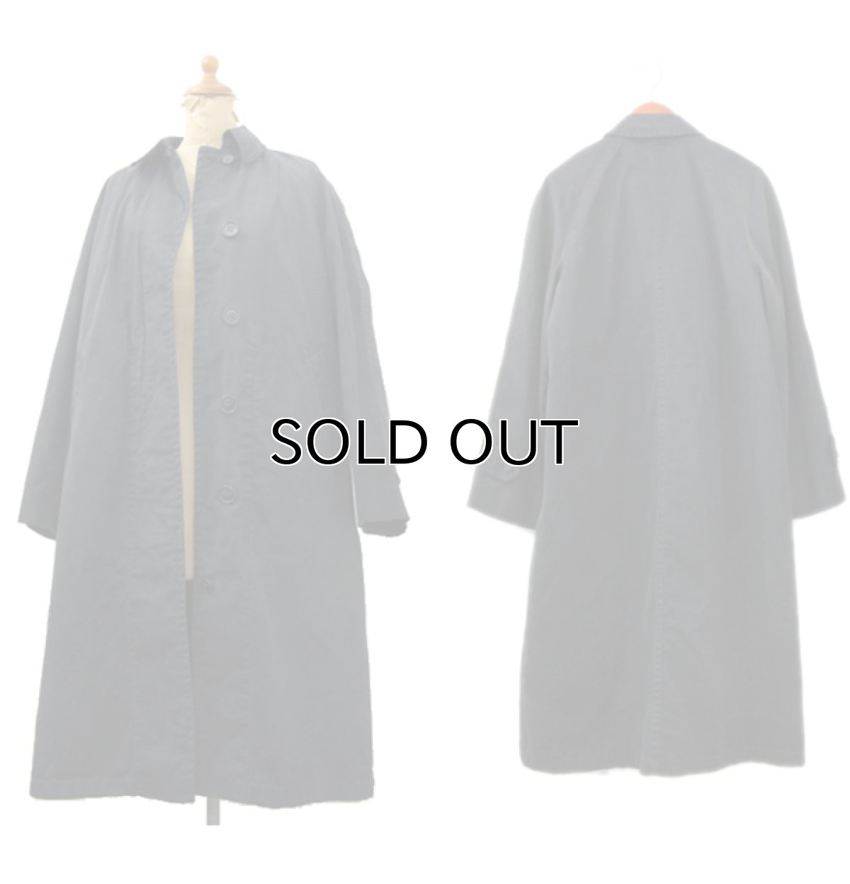 画像2: 1970's "hillgate" Soutien Collar Long Coat BLACK size S (表記 10) (2)