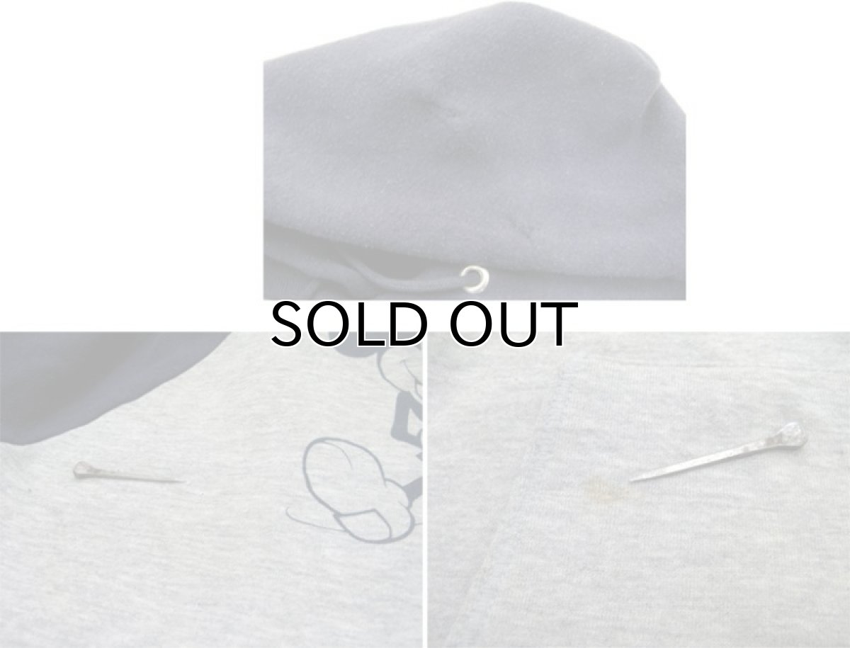 画像6: 1980's Disney "Mickey Mouse" Two-Tone Sweat Parka -made in USA- Heather Grey / Navy size L (表記 XL) (6)