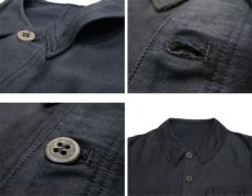 画像4: ~1940's French "Le Travailleur" Black Moleskin Worker Jacket Dead Stock one-washed　BLACK　size S (表記 不明) (4)