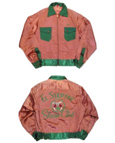 画像3: 1950's "Bowler's" Zip Up 2-tone Satin Jacket　Dusty Pink / Green　size S - M (表記 M) (3)