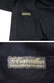 画像6: ~1940's French "Le Travailleur" Black Moleskin Worker Jacket Dead Stock one-washed　BLACK　size S (表記 不明) (6)