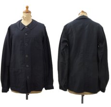 画像2: ~1940's French "Le Travailleur" Black Moleskin Worker Jacket Dead Stock one-washed　BLACK　size S (表記 不明) (2)