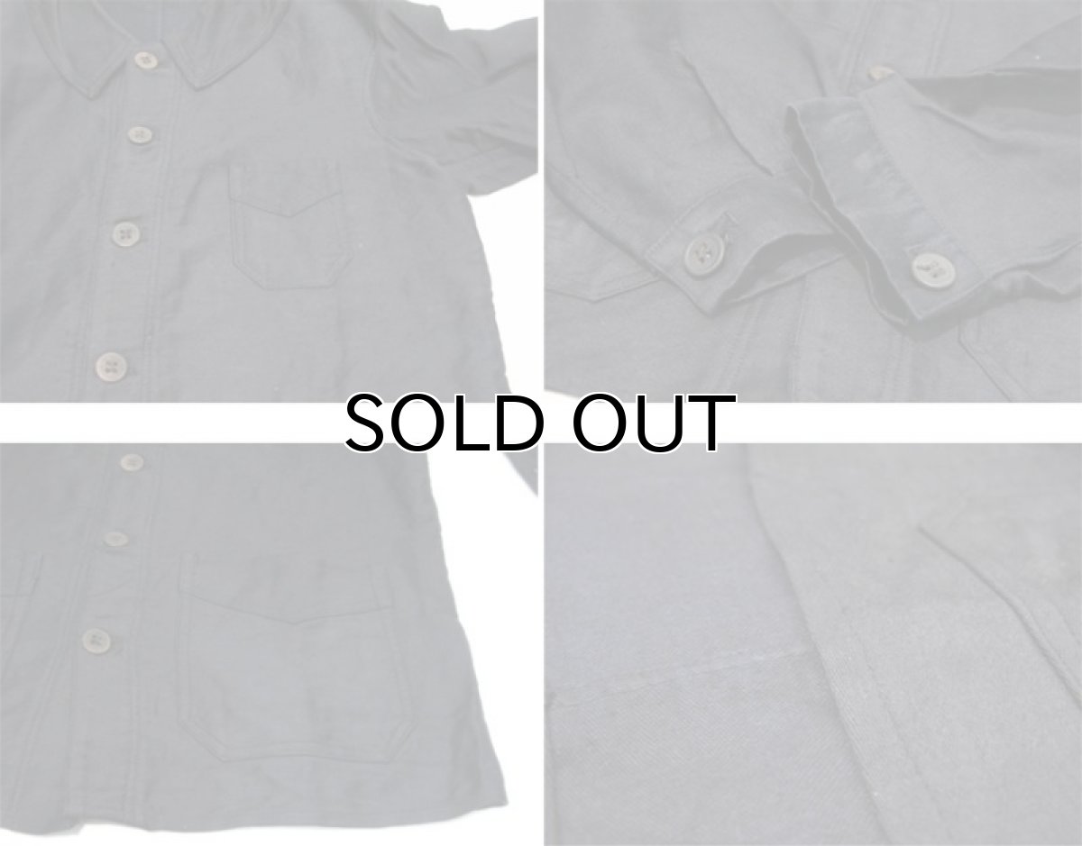 画像5: ~1940's French "Le Travailleur" Black Moleskin Worker Jacket Dead Stock one-washed BLACK size S (表記 不明) (5)