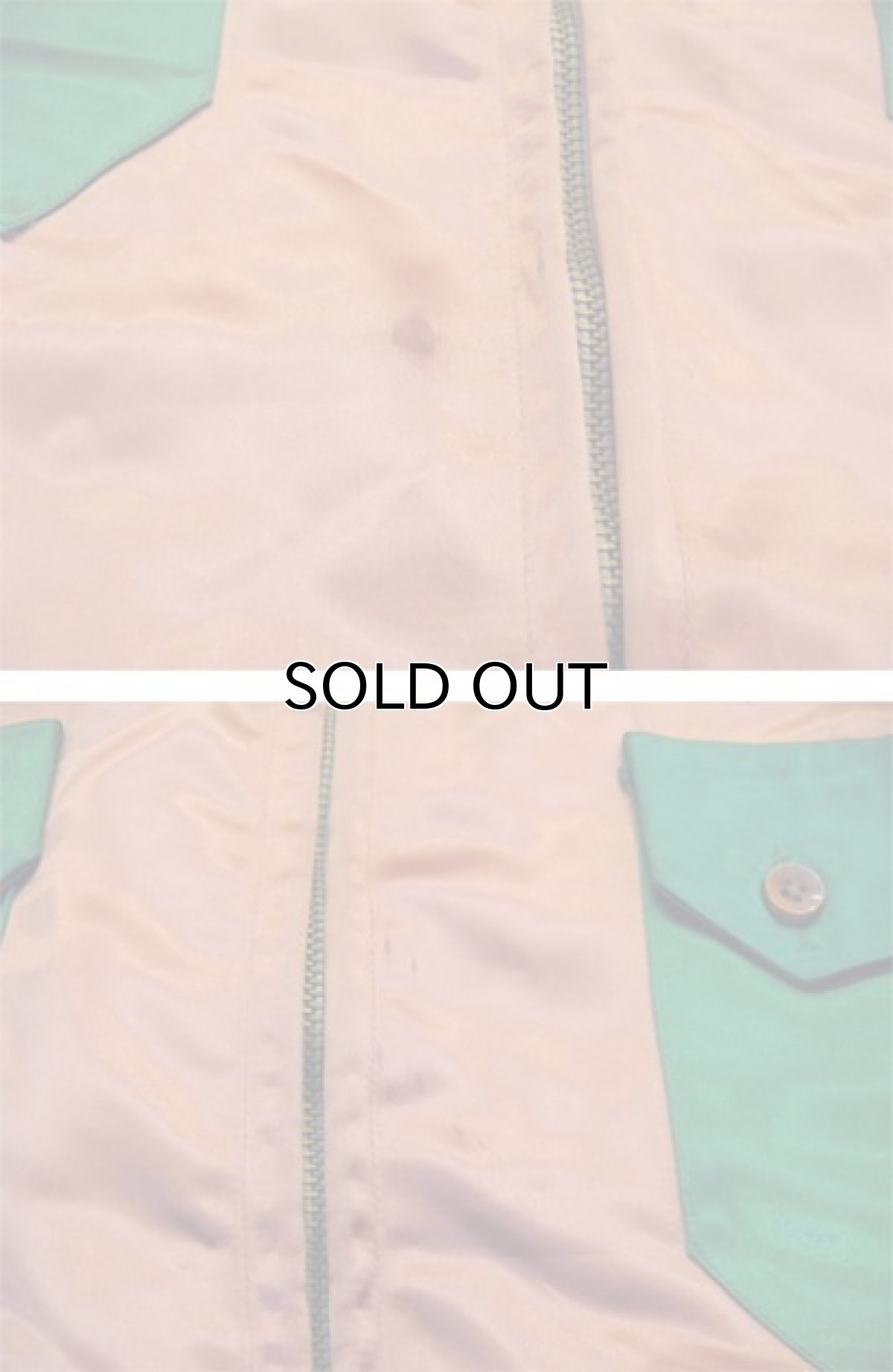 画像7: 1950's "Bowler's" Zip Up 2-tone Satin Jacket Dusty Pink / Green size S - M (表記 M) (7)