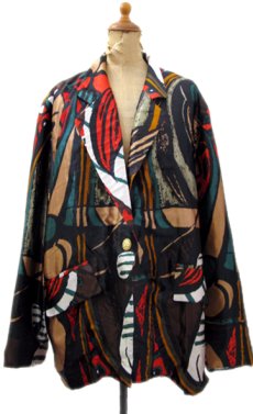 画像1: 1980's~ "Sang An" Design Tailored Jacket -made in KOREA-　Multi Color　size L (表記 不明) (1)