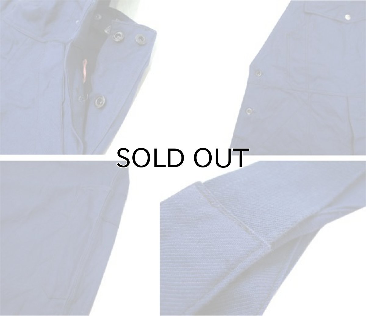 画像6: 1970's French "SOLIDA" Cotton Twill Overall Dead Stock - one washed　BLUE　size M (表記 44) (6)