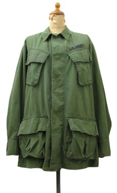 画像1: 1960's U.S.ARMY Jungle Fatigue Rip-Stop Jacket　OLIVE　size SMALL / SHORT (1)