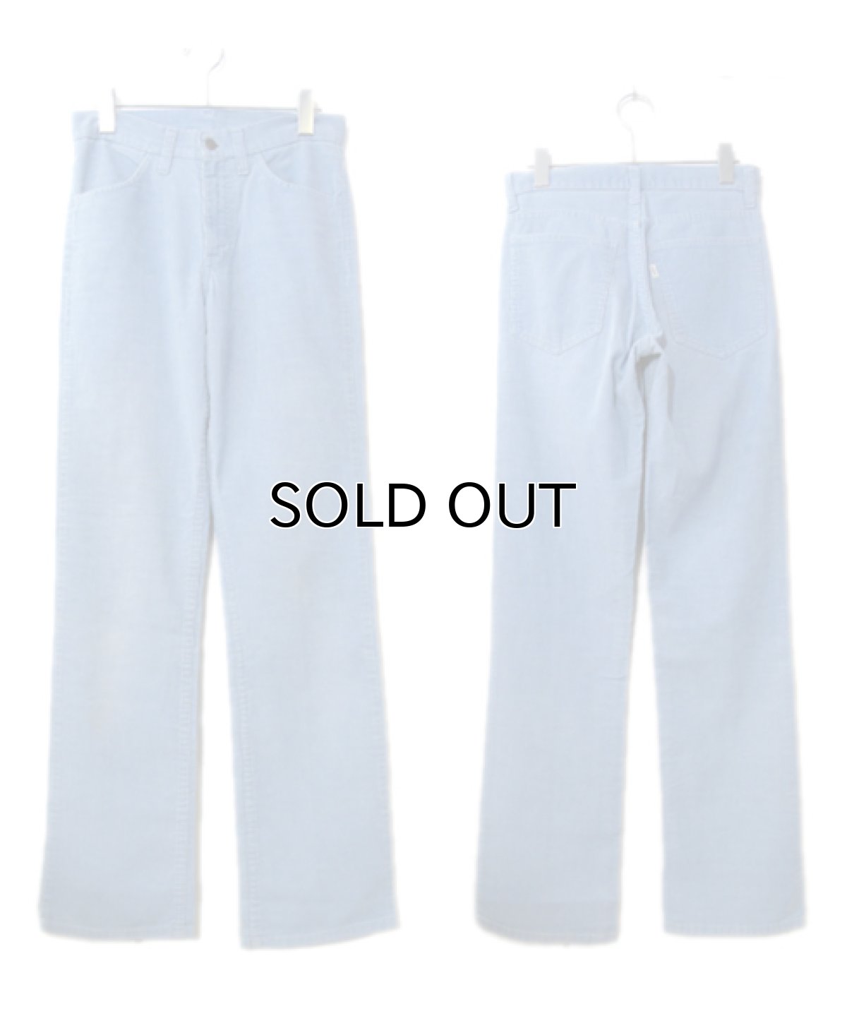 画像2: 1970's Levi's Corduroy Straight Pants "big E" Sax Blue size w 29 inch (表記 不明) (2)