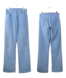 画像2: 1970's Levi's Corduroy Straight Pants "big E"　Sax Blue　size w 29 inch (表記 不明) (2)