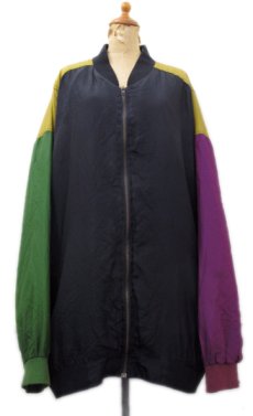 画像1: 1990's~ "ATTACHE" Zip Up Silk Jacket　Multi Color　size XL~ (表記 2XL) (1)