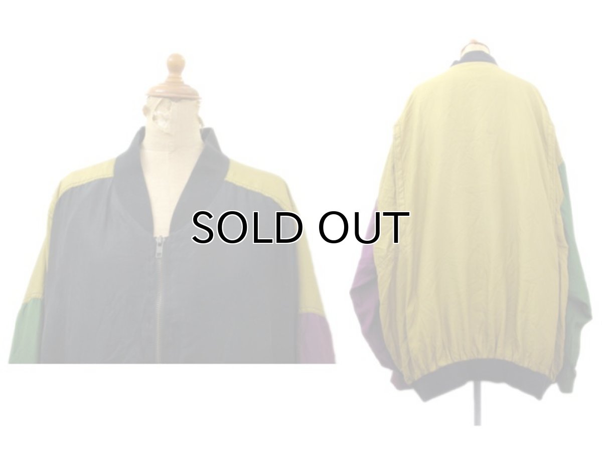 画像2: 1990's~ "ATTACHE" Zip Up Silk Jacket Multi Color size XL~ (表記 2XL) (2)