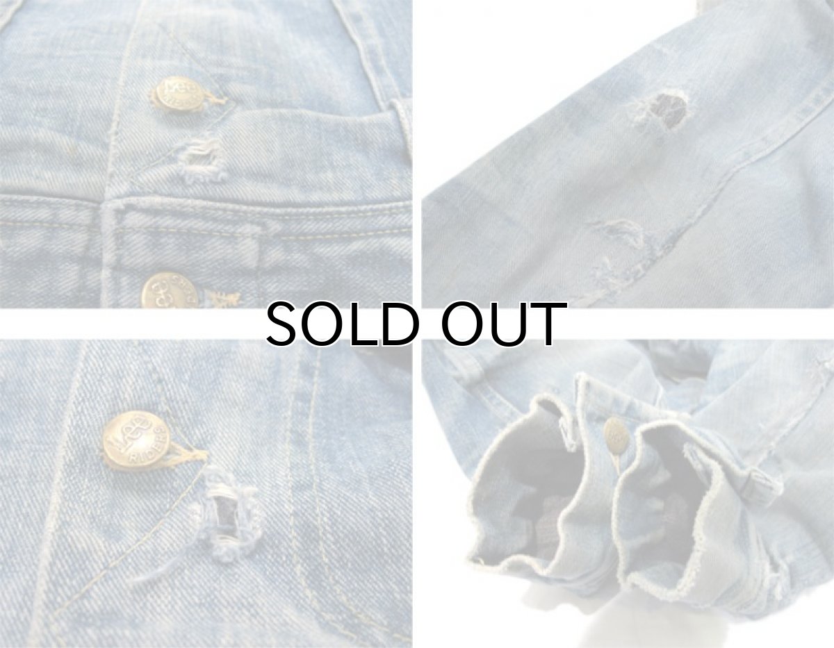 画像7: 1960-70's Lee Lot : 101LJ  "Storm Rider" Blanket Denim Jacket Indigo Denim size M (表記 38R) (7)