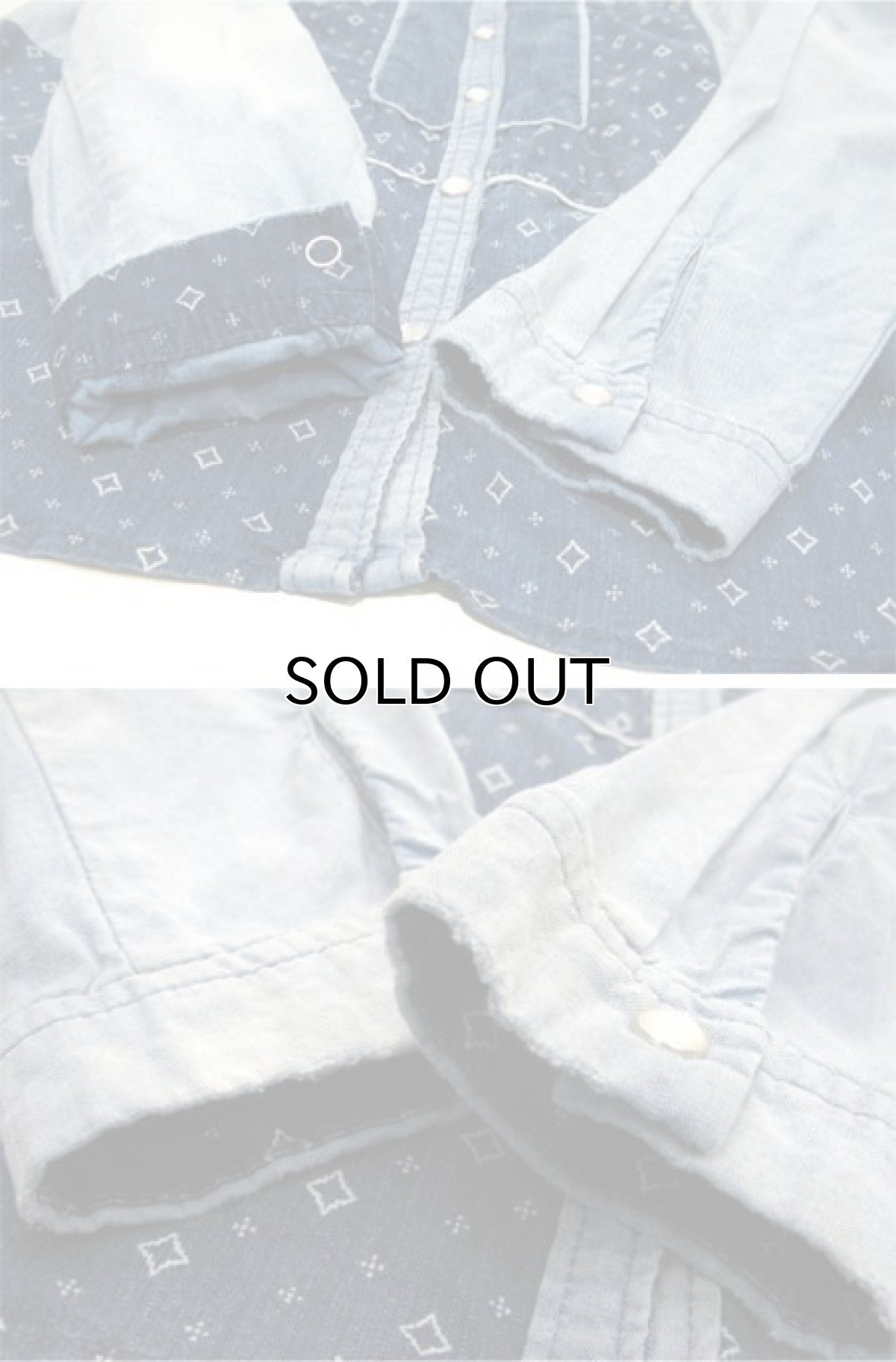 画像6: 1980's "Holding Horses" Design Chambray Shirts BLUE size S (表記 8) (6)