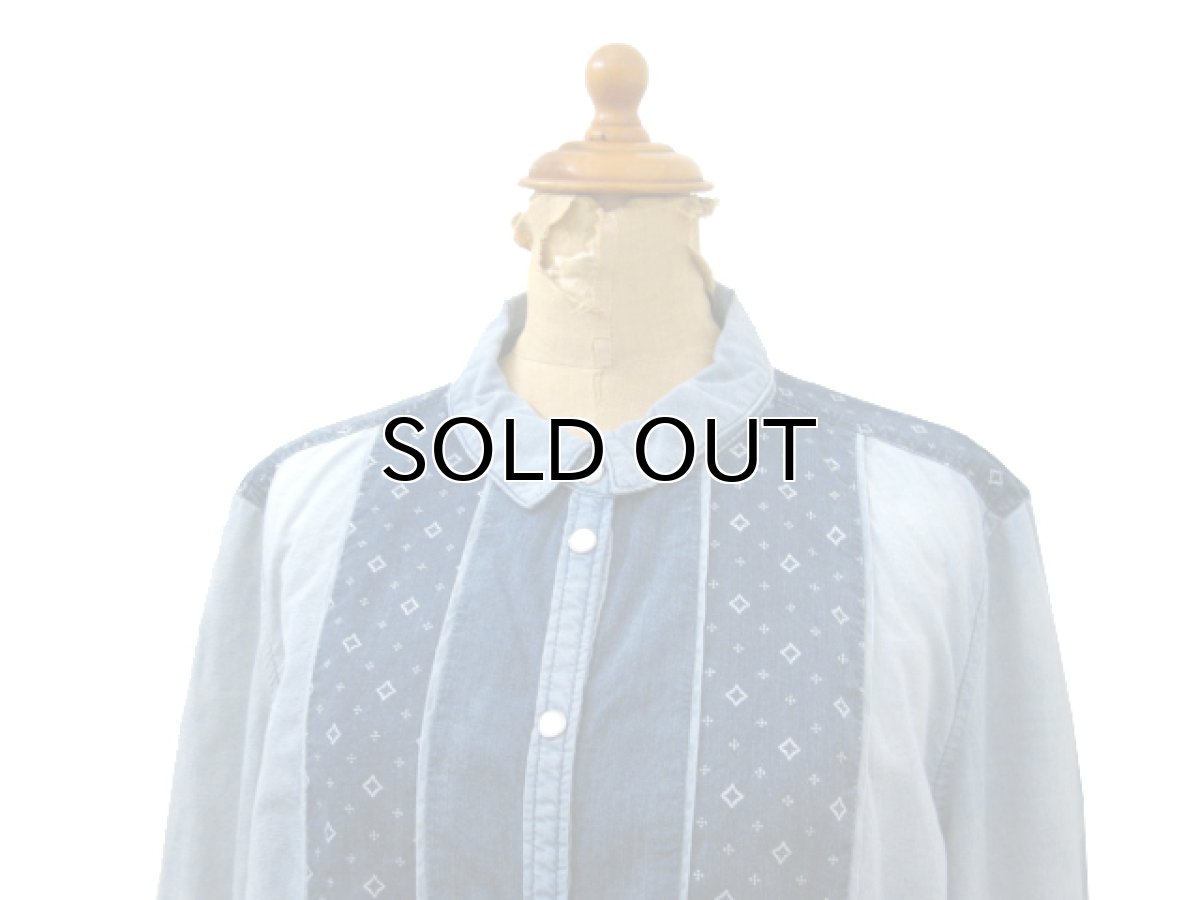 画像3: 1980's "Holding Horses" Design Chambray Shirts BLUE size S (表記 8) (3)