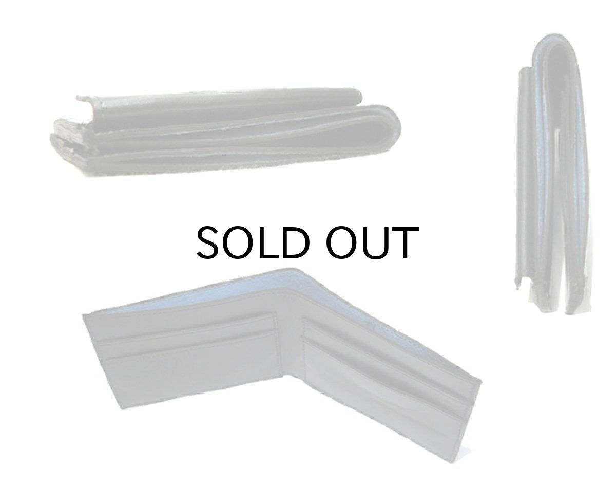 画像7: "JUTTA NEUMANN" Leather Wallet with Change Purse  color : Black / Sky Blue 二つ折り財布 (7)