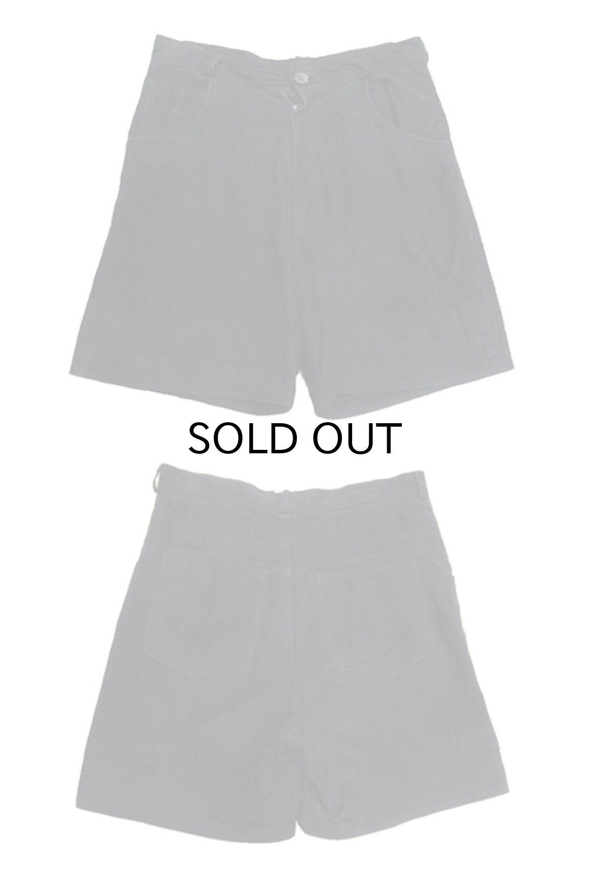 画像3: 1980's OLD Europe Nubuck Leather Short Pants Black size w 31.5 inch (表記 不明)  (3)