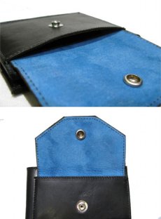画像4: "JUTTA NEUMANN" Leather Wallet with Change Purse  color : Black / Sky Blue 二つ折り財布 (4)