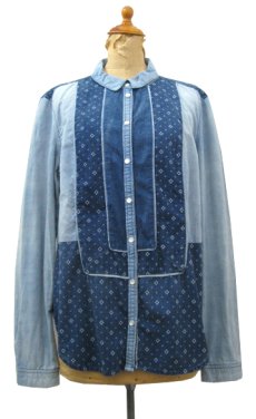 画像1: 1980's "Holding Horses" Design Chambray Shirts　BLUE　size S (表記 8) (1)