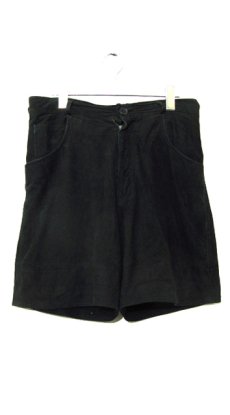 画像1: 1980's OLD Europe Nubuck Leather Short Pants　Black　size w 31.5 inch (表記 不明)　 (1)
