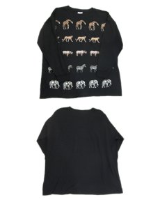 画像3: 1990's "FOCUS" Design L/S T-Shirts "Animal Print"　BLACK　size L-XL (表記 ONE SIZE FITS ALL) (3)