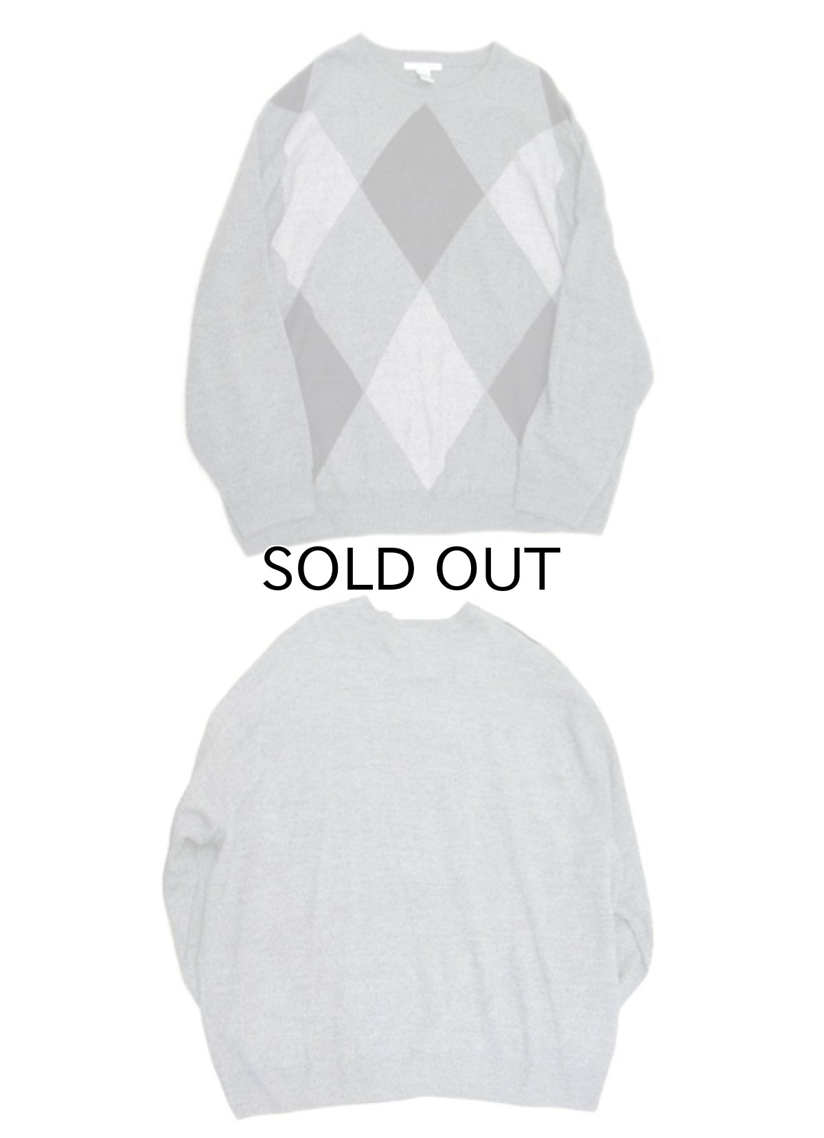 画像3: "GEOFFREY BEENE" Crew Neck Argyle Sweater Heather Grey size XL~ (表記 4XL) (3)