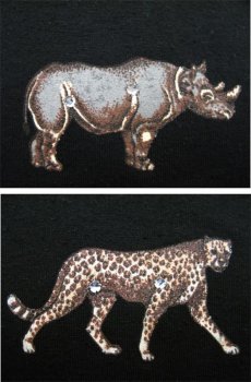 画像5: 1990's "FOCUS" Design L/S T-Shirts "Animal Print"　BLACK　size L-XL (表記 ONE SIZE FITS ALL) (5)