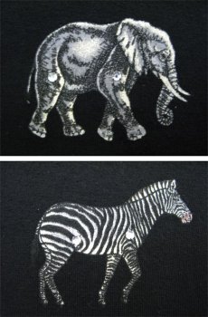 画像4: 1990's "FOCUS" Design L/S T-Shirts "Animal Print"　BLACK　size L-XL (表記 ONE SIZE FITS ALL) (4)